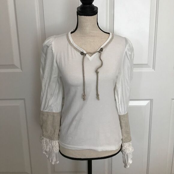 Hallodri blouse with linen sleeves - Picture 1 of 4